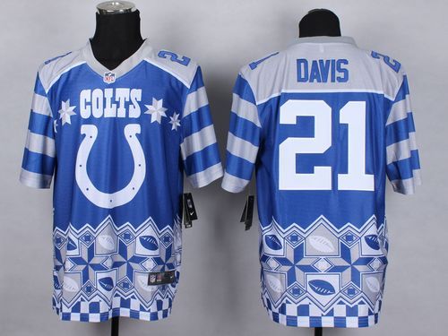Nike Indianapolis Colts #21 Vontae Davis Royal Blue Men‘s Stitched NFL Elite Noble Fashion Jersey