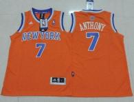 New York Knicks #7 Carmelo Anthony Orange Stitched Youth NBA Jersey