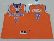 New York Knicks #7 Carmelo Anthony Orange Stitched Youth NBA Jersey