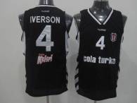 Philadelphia 76ers -4 Allen Iverson Black Swingman Stitched NBA Jersey