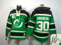 Autographed NHL New Jersey Devils -30 Martin Brodeur Green Sawyer Hooded Sweatshirt Jersey Autographed NHL New Jersey Devils -30 Martin Brodeur Green Sawyer Hooded Sweatshirt Jersey