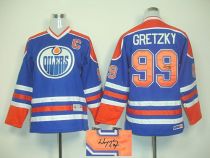 Edmonton Oilers -99 Wayne Gretzky Light Blue Autographed Stitched NHL Jersey Edmonton Oilers -99 Wayne Gretzky Light Blue Autographed Stitched NHL Jersey
