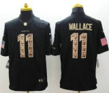 Nike Miami Dolphins -11 Mike Wallace Black NFL Limited Salute to Service Jersey