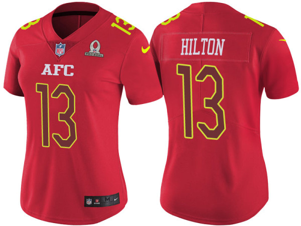 WOMEN'S AFC 2017 PRO BOWL INDIANAPOLIS COLTS #13 TY HILTON RED GAME JERSEY