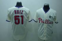 Philadelphia Phillies #51 Carlos Ruiz Stitched Cream MLB Jersey Philadelphia Phillies #51 Carlos Ruiz Stitched Cream MLB Jersey