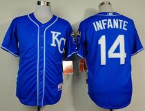 Kansas City Royals -14 Omar Infante Light Blue Alternate 2 Cool Base Stitched MLB Jersey Kansas City Royals -14 Omar Infante Light Blue Alternate 2 Cool Base Stitched MLB Jersey