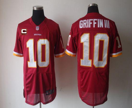 Nike Washington Redskins -10 Robert Griffin III Burgundy Red Team Color With C Patch Men's Stitched