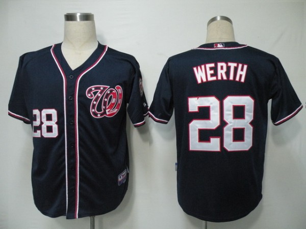 Washington Nationals #28 Jayson Werth Navy Blue Cool Base Stitched MLB Jersey