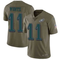 Nike Eagles -11 Carson Wentz Olive Stitched NFL Limited 2017 Salute To Service Jersey Nike Eagles -11 Carson Wentz Olive Stitched NFL Limited 2017 Salute To Service Jersey