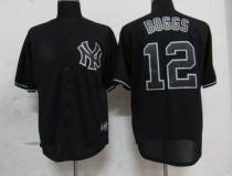 New York Yankees -12 Wade Boggs Black Fashion Stitched MLB Jersey
