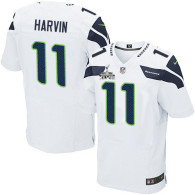 Seattle Seahawks Super Bowl XLVIII #11 Men‘s Percy Harvin Elite Road White Jersey