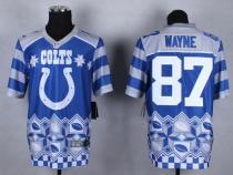 Nike Indianapolis Colts #87 Reggie Wayne Royal Blue Men's Stitched NFL Elite Noble Fashion Jersey
