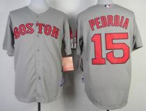 Boston Red Sox #15 Dustin Pedroia Stitched Grey MLB Jersey Boston Red Sox #15 Dustin Pedroia Stitched Grey MLB Jersey