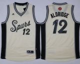 San Antonio Spurs -12 LaMarcus Aldridge Cream 2015-2016 Christmas Day Stitched NBA Jersey