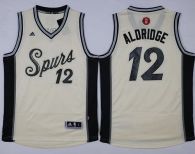 San Antonio Spurs -12 LaMarcus Aldridge Cream 2015-2016 Christmas Day Stitched NBA Jersey
