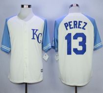 Kansas City Royals -13 Salvador Perez Cream Exclusive Vintage Stitched MLB Jersey Kansas City Royals -13 Salvador Perez Cream Exclusive Vintage Stitched MLB Jersey