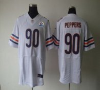 Nike Bears -90 Julius Peppers White With Hall of Fame 50th Patch Stitched NFL Elite Jersey