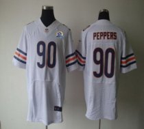 Nike Bears -90 Julius Peppers White With Hall of Fame 50th Patch Stitched NFL Elite Jersey Nike Bears -90 Julius Peppers White With Hall of Fame 50th Patch Stitched NFL Elite Jersey