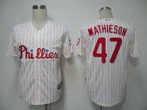 Philadelphia Phillies #47 Scott Mathieson White Red Strip Stitched MLB Jersey Philadelphia Phillies #47 Scott Mathieson White Red Strip Stitched MLB Jersey