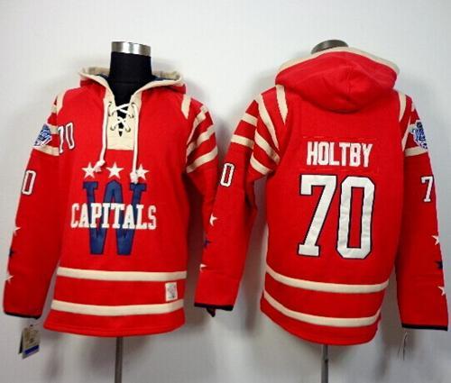 Washington Capitals -70 Braden Holtby 2015 Winter Classic Red Sawyer Hooded Sweatshirt Stitched NHL