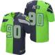 Nike Seahawks -90 Jarran Reed Steel Blue Green Stitched NFL Elite Split Jersey
