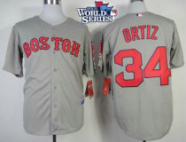 Boston Red Sox #34 David Ortiz Grey Cool Base 2013 World Series Patch Stitched MLB Jersey Boston Red Sox #34 David Ortiz Grey Cool Base 2013 World Series Patch Stitched MLB Jersey
