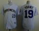 Milwaukee Brewers -19 Robin Yount White Blue Strip Stitched MLB Jersey