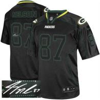 Nike Green Bay Packers #87 Jordy Nelson Lights Out Black Men's Stitched NFL Elite Autographed Jersey