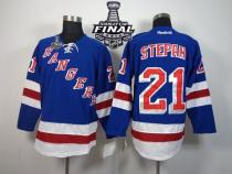 New York Rangers -21 Derek Stepan Blue With 2014 Stanley Cup Finals Stitched NHL Jersey New York Rangers -21 Derek Stepan Blue With 2014 Stanley Cup Finals Stitched NHL Jersey