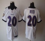 Nike Ravens -20 Ed Reed White Stitched NFL Elite Jersey