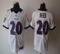 Nike Ravens -20 Ed Reed White Stitched NFL Elite Jersey