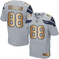 Nike Seahawks -88 Jimmy Graham Grey Alternate Stitched NFL Elite Gold Jersey