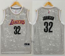 Los Angeles Lakers -32 Magic Johnson Grey City Light Stitched NBA Jersey Los Angeles Lakers -32 Magic Johnson Grey City Light Stitched NBA Jersey
