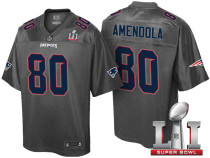 NEW ENGLAND PATRIOTS -80 DANNY AMENDOLA GRAY SUPER BOWL LI STRONGHOLD FASHION JERSEY