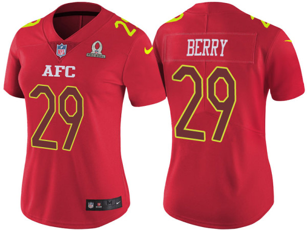 WOMEN'S AFC 2017 PRO BOWL KANSAS CITY CHIEFS #29 ERIC BERRY RED GAME JERSEY