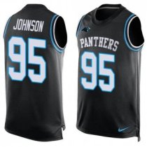 Nike Panthers -95 Charles Johnson Black Team Color Stitched NFL Limited Tank Top Jersey Nike Panthers -95 Charles Johnson Black Team Color Stitched NFL Limited Tank Top Jersey