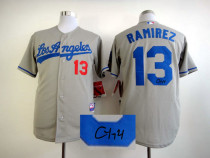 Autographed MLB Los Angeles Dodgers -13 Hanley Ramirez Grey Cool Base Stitched Jersey Autographed MLB Los Angeles Dodgers -13 Hanley Ramirez Grey Cool Base Stitched Jersey
