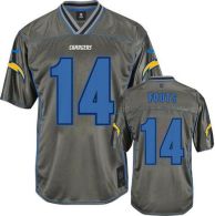 Nike San Diego Chargers #14 Dan Fouts Grey Men‘s Stitched NFL Elite Vapor Jersey