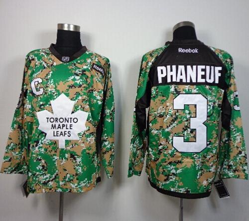 Toronto Maple Leafs -3 Dion Phaneuf Camo Veterans Day Practice Stitched NHL Jersey
