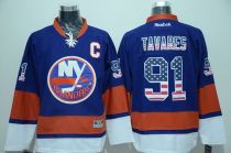 New York Islanders -91 John Tavares Baby Blue USA Flag Fashion Stitched NHL Jersey New York Islanders -91 John Tavares Baby Blue USA Flag Fashion Stitched NHL Jersey