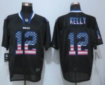 Nike Buffalo Bills -12 Jim Kelly USA Flag Fashion Black Elite Jerseys Nike Buffalo Bills -12 Jim Kelly USA Flag Fashion Black Elite Jerseys