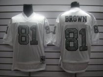 Mitchell And Ness 1994 Raiders -81 T Brown White Silver No Stitched NFL Jersey With 75TH Anniversary Mitchell And Ness 1994 Raiders -81 T Brown White Silver No Stitched NFL Jersey With 75TH Anniversary