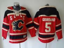 Calgary Flames -5 Mark Giordano Red Sawyer Hooded Sweatshirt Stitched NHL Jersey Calgary Flames -5 Mark Giordano Red Sawyer Hooded Sweatshirt Stitched NHL Jersey