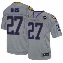 Nike Ravens -27 Ray Rice Lights Out Grey With Art Patch Stitched NFL Elite Jersey Nike Ravens -27 Ray Rice Lights Out Grey With Art Patch Stitched NFL Elite Jersey