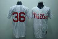 Mitchell and Ness Philadelphia Phillies #36 Robin Roberts Stitched White Red Strip MLB Jersey