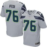 Nike Seahawks -76 Germain Ifedi Grey Alternate Stitched NFL Elite Jersey