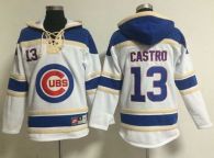 Chicago Cubs -13 Starlin Castro White Sawyer Hooded Sweatshirt MLB Hoodie