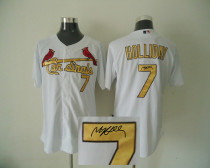 Autographed MLB St Louis Cardinals #7 Matt Holliday White Gold No Cool Base Stitched Jersey Autographed MLB St Louis Cardinals #7 Matt Holliday White Gold No Cool Base Stitched Jersey