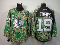 Chicago Blackhawks -19 Jonathan Toews Camo Veterans Day Practice Stitched NHL Jersey