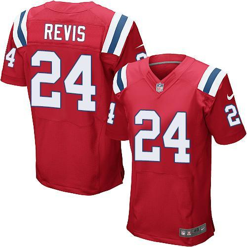 Nike New England Patriots -24 Darrelle Revis Red Alternate Mens Stitched NFL Elite Jersey